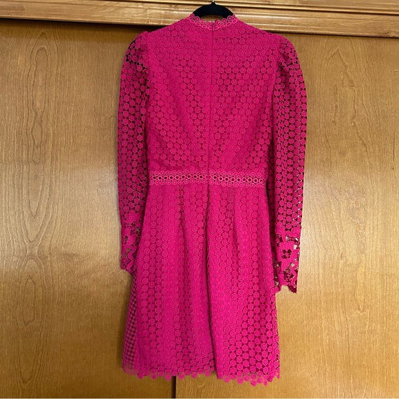 Saylor Kerrianne Eyelet Mini Dress in Magenta Size XS - Picture 11 of 14